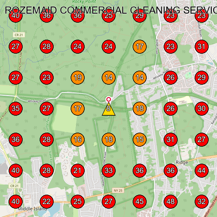 ROZEMAID COMMERCIAL CLEANING SERVICE GeoGrid visibility map for Commercial Cleaning Service in None